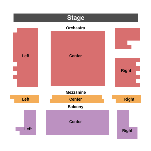 Victoria Theatre - San Francisco End Stage Seating Chart