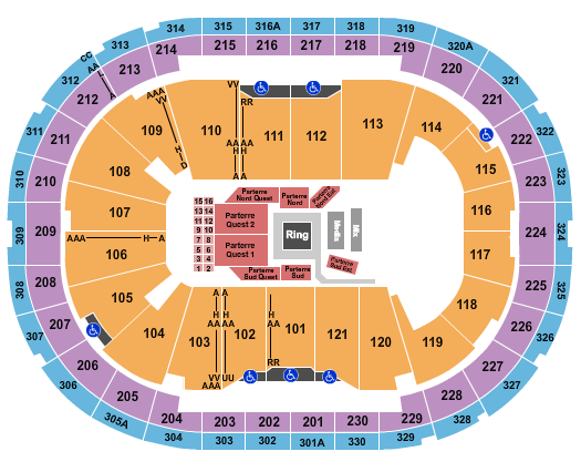 Centre Videotron Boxing EOTTB Seating Chart