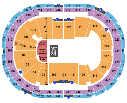 Centre Videotron Endstage - 1/4 house Seating Chart