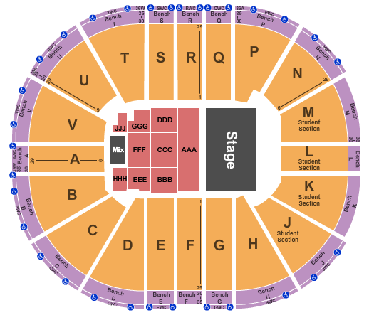 Viejas Arena At Aztec Bowl Endstage 4 Seating Chart