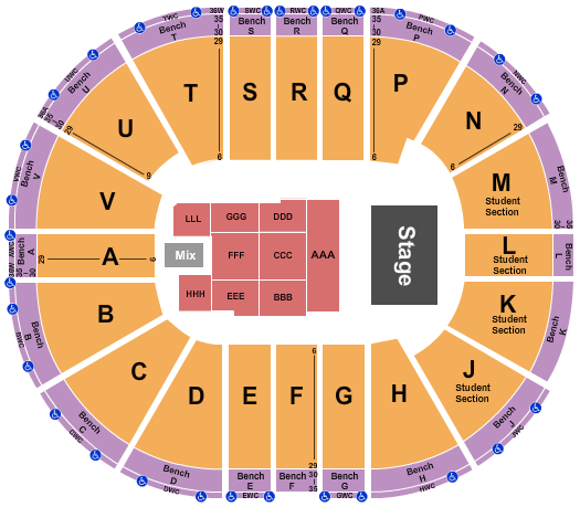 Viejas Arena At Aztec Bowl Endstage 7 Seating Chart