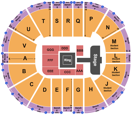 Viejas Arena At Aztec Bowl Wrestling Seating Chart