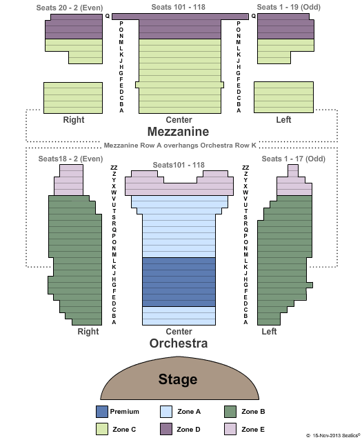 Virginia/August Wilson Theatre - NY End Stage - Zone 2 Seating Chart