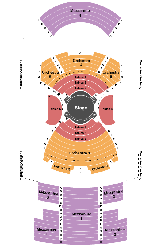 Virginia/August Wilson Theatre - NY Cabaret Seating Chart