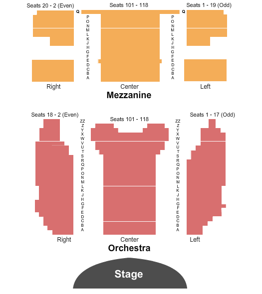 Virginia/August Wilson Theatre - NY Endstage Seating Chart