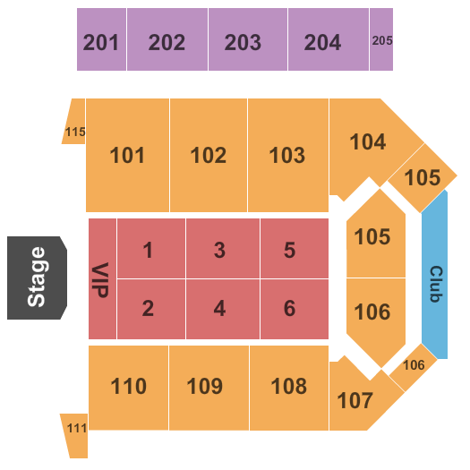 Virginia State University - Multi-Purpose Center End Stage Seating Chart