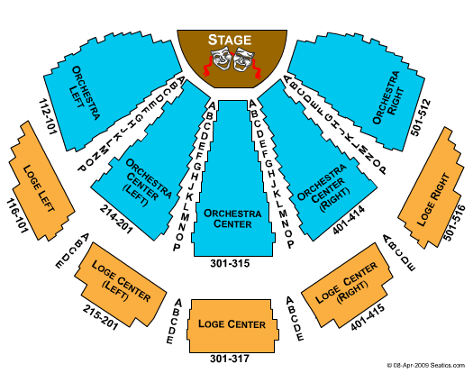 Vivian Beaumont Theatre at Lincoln Center End Stage Seating Chart