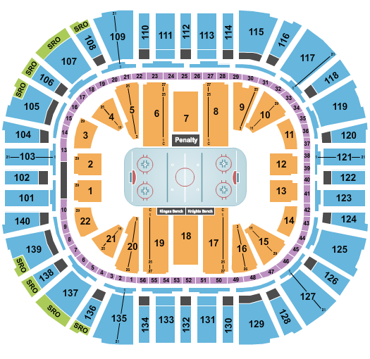 seating chart for Vivint Arena - Hockey 2022 - eventticketscenter.com