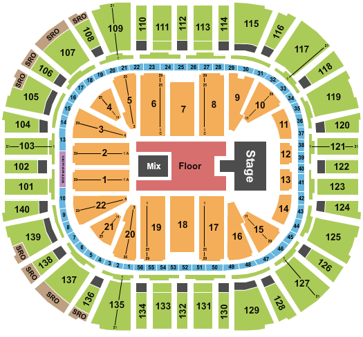 Delta Center NF Seating Chart