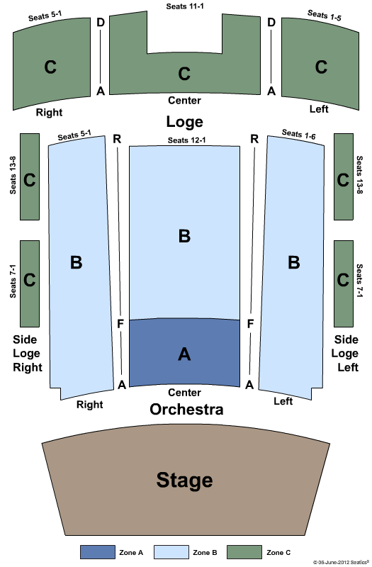Vogel Hall at Marcus Center Endstage-Zone Seating Chart