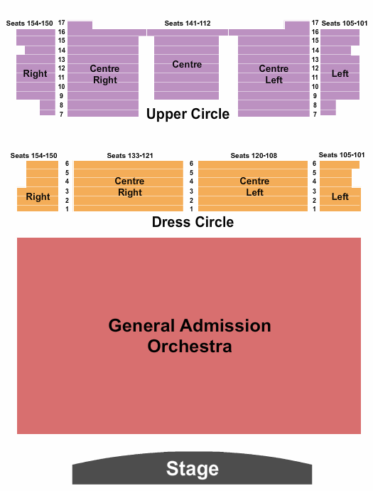 Vogue Theatre - BC GA Floor/RSV DC Seating Chart