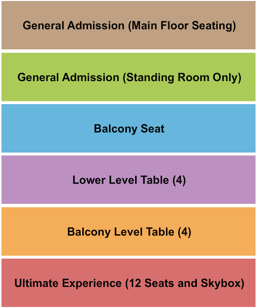 Vogue Theatre - IN GA/Balcony/Table 2 Seating Chart