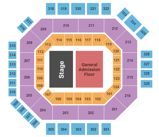 Credit One Stadium Endstage - GA Floor Seating Chart