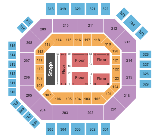 Credit One Stadium End Stage Seating Chart