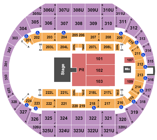 Propst Arena At the Von Braun Center Aaron Lewis Seating Chart