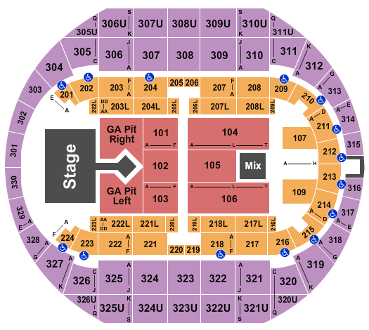 Propst Arena At the Von Braun Center Kane Brown Seating Chart
