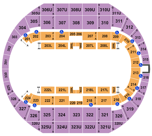 Propst Arena At the Von Braun Center Open Floor 2 Seating Chart