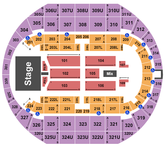 Propst Arena At the Von Braun Center Pentatonix Seating Chart