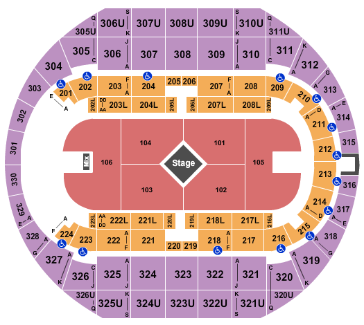 Propst Arena At the Von Braun Center Real Life Comedy Seating Chart