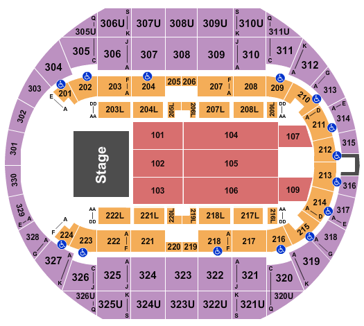 Propst Arena At the Von Braun Center The PLT Party Seating Chart