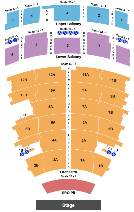 Mark C. Smith Concert Hall at the Von Braun Center Endstage GA Pit Seating Chart