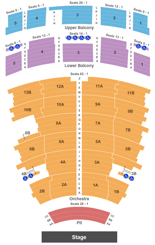 seating chart for Mark C. Smith Concert Hall at the Von Braun Center - End Stage - eventticketscenter.com