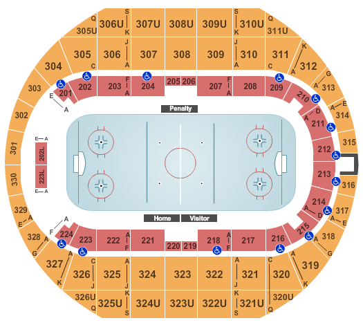 Propst Arena At the Von Braun Center Hockey Seating Chart