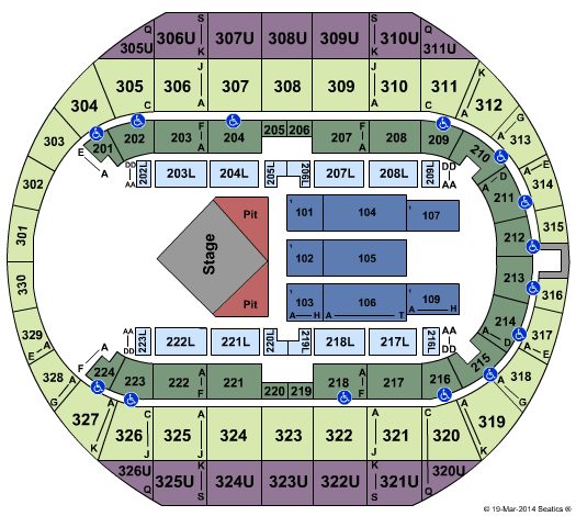 Propst Arena At the Von Braun Center Hunter Hayes Seating Chart