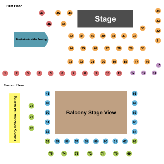 Vulcan Gas Company End Stage Tables 2 Seating Chart
