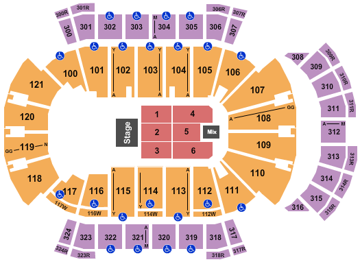VyStar Veterans Memorial Arena Endstage 3 Seating Chart