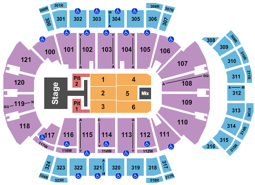VyStar Veterans Memorial Arena Luke Bryan 2024 Seating Chart