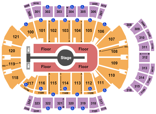 VyStar Veterans Memorial Arena Rod Wave 1 Seating Chart