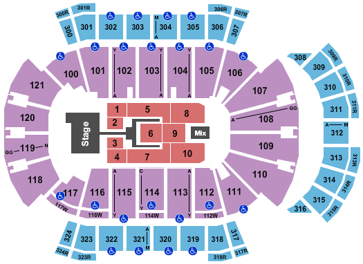 seating chart for VyStar Veterans Memorial Arena - Tobymac 2 - eventticketscenter.com