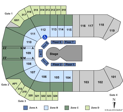 WFCU Centre Cirque - Zone Seating Chart