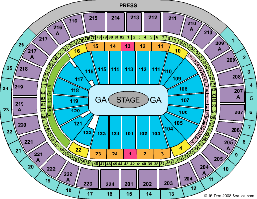 Wells Fargo Center - PA Center Stage GA Seating Chart