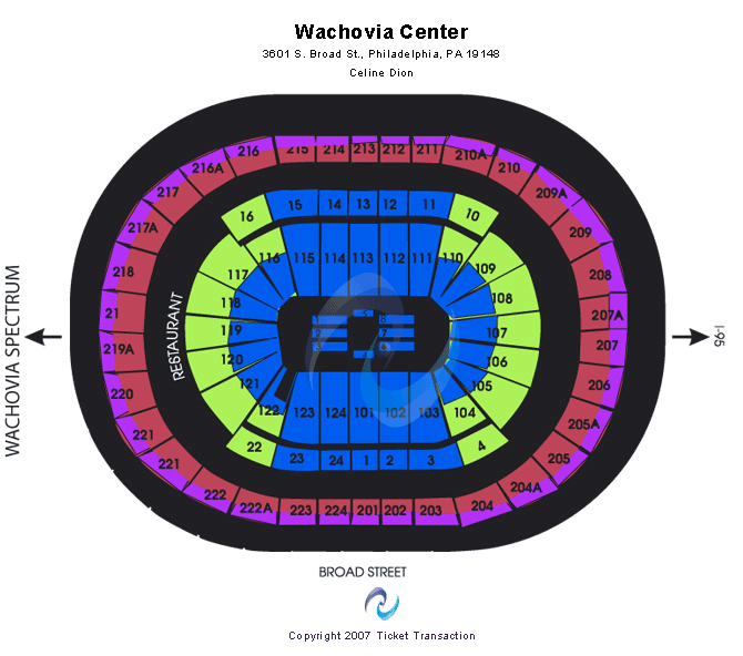 Wells Fargo Center - PA Celine Dion Seating Chart