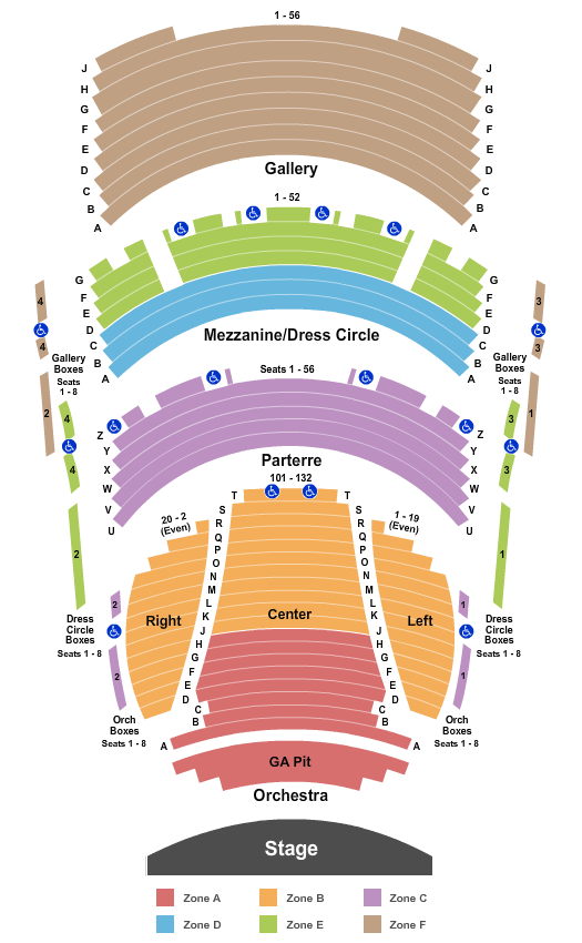 Wagner Noel Performing Arts Center Endstage  GA Pit - Int Zone Seating Chart