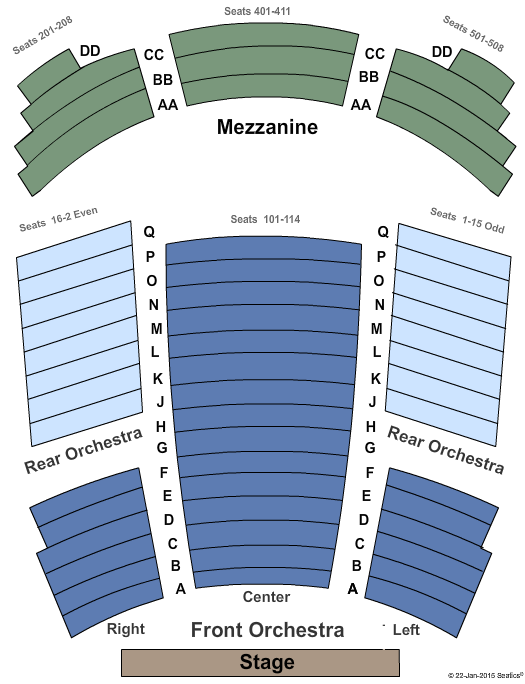 Wallis Annenberg Center for the Performing Arts - Goldsmith Theater End Stage Seating Chart