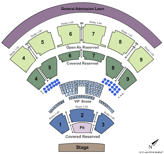 Coastal Credit Union Music Park at Walnut Creek Endstage Pit 2 Seating Chart
