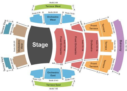 Walt Disney Concert Hall Endstage - Zone Seating Chart