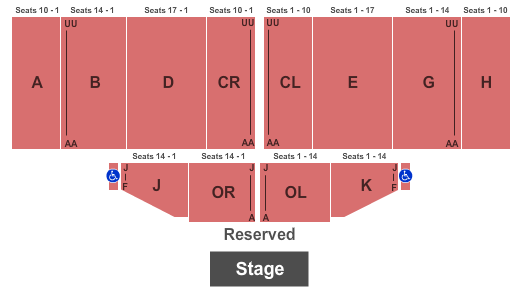 War Memorial Auditorium - FL End Stage Seating Chart
