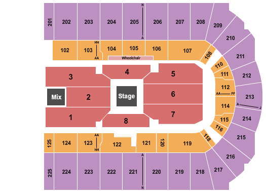 Upstate Medical University Arena at Onondaga County War Memorial Center Stage Seating Chart