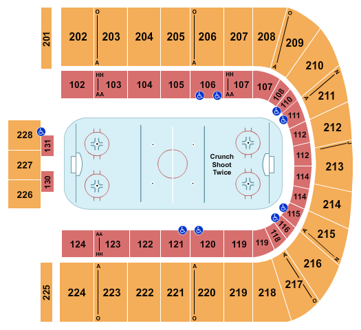 Upstate Medical University Arena at Onondaga County War Memorial Hockey Seating Chart
