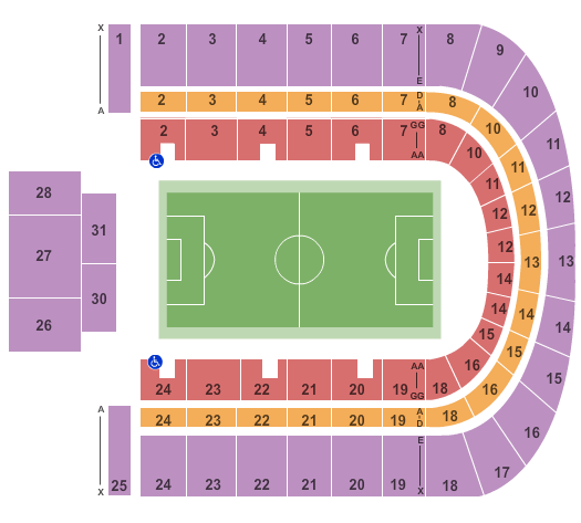 Upstate Medical University Arena at Onondaga County War Memorial Soccer Seating Chart