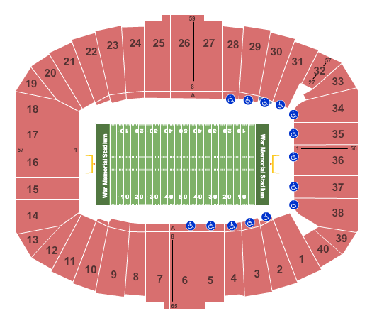 Seating Chart For War Memorial Stadium In Little Rock