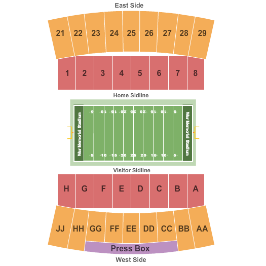 War Memorial Stadium - WY Football Seating Chart