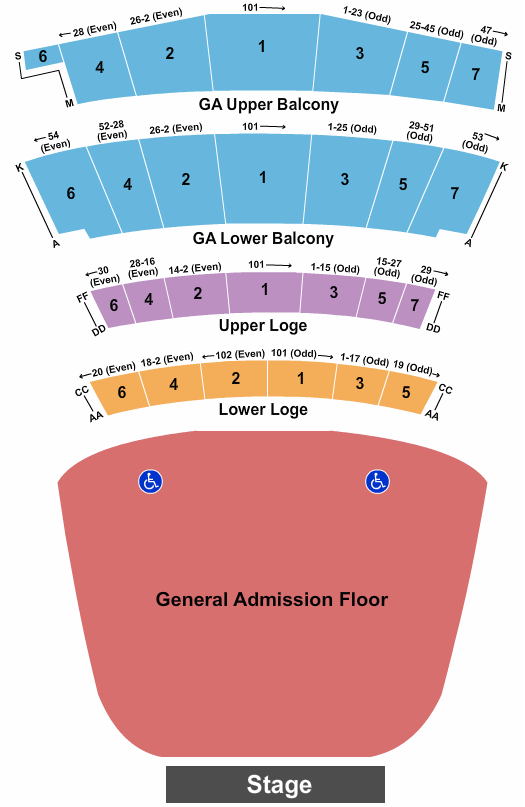 Warfield Theatre Seating Chart - San Francisco