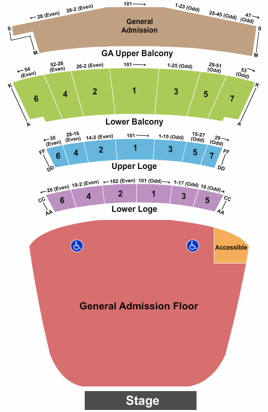 Warfield seating chart event tickets center
