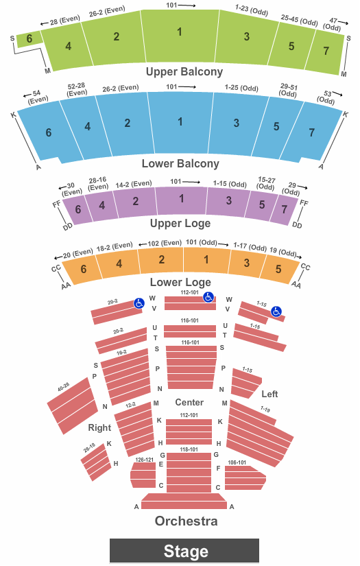 Warfield Theatre Seating Chart - San Francisco