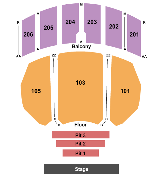 Warner Theatre - PA Seating Chart